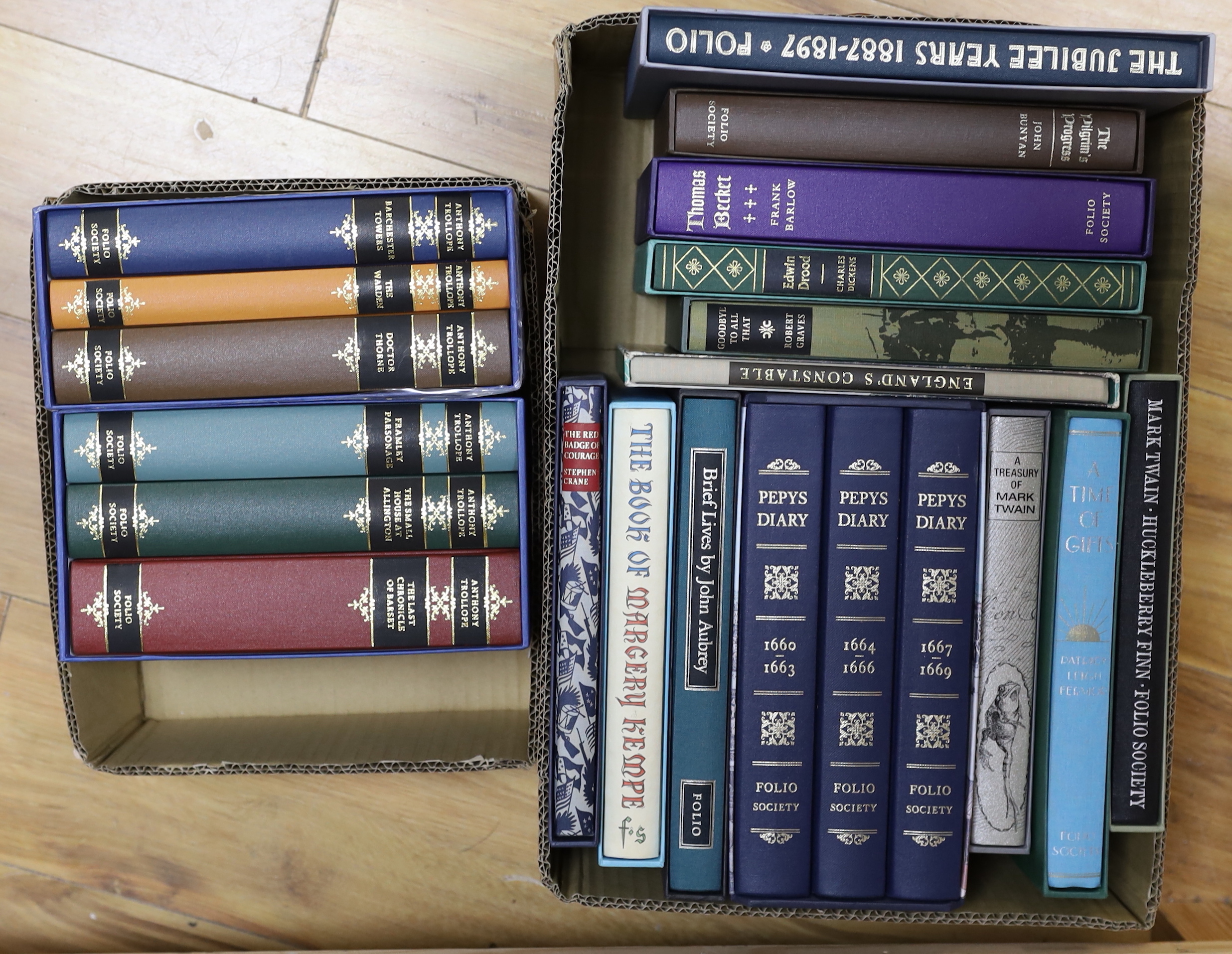Folio Society - A Miscellany collection, boxed or slipcased including, six works by Anthony Trollope, Brief Lives by John Aubrey and Englands Constable (21)